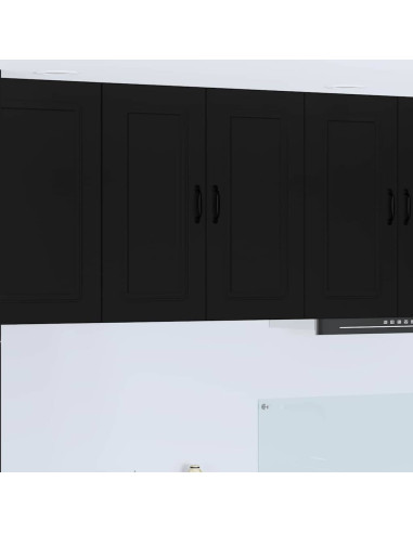 Pensile cucina con porta Nero 80 x 31 x 80 cm Legno multistrato