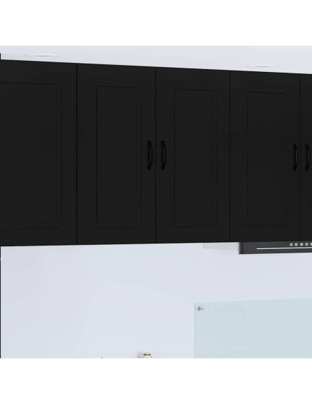 Pensile cucina con porta Nero 80 x 31 x 80 cm Legno multistrato