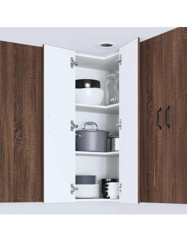 Pensile cucina con lo scaffale Rovere Marrone 57 x 57 x 100 cm