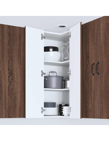 Pensile cucina con lo scaffale Rovere Marrone 57 x 57 x 100 cm