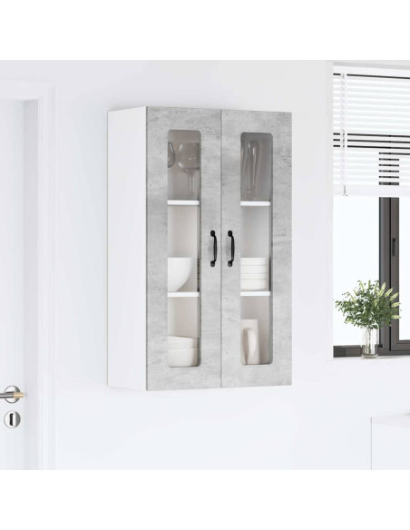 Pensile cucina con lo scaffale Grigio cemento 60 x 31 x 100 cm