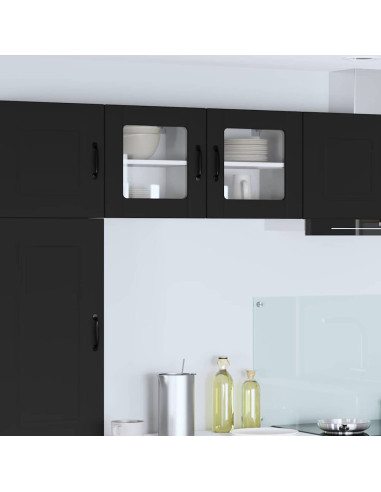 Pensile cucina 2 pcs Nero 40 x 31 x 40 cm Legno multistrato