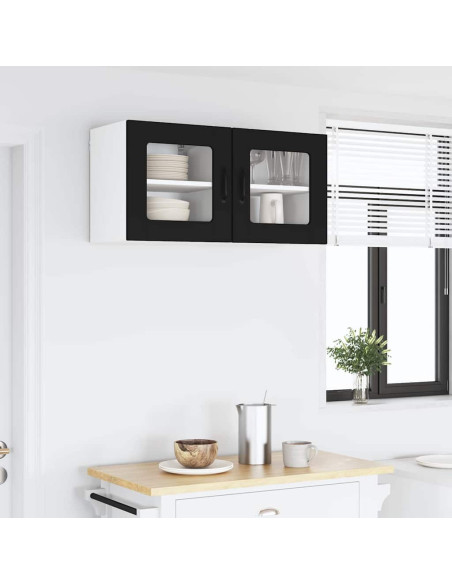 Pensile cucina 2 pcs Nero 40 x 31 x 40 cm Legno multistrato