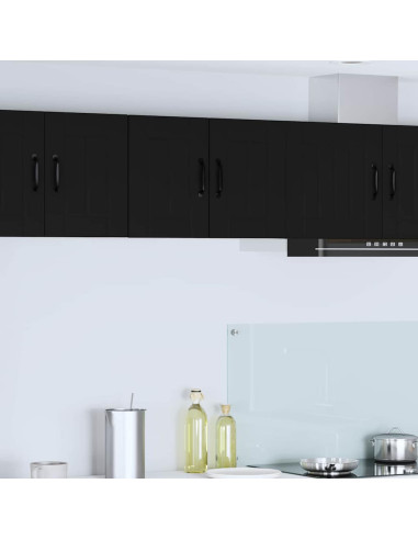 Pensile cucina 2 pcs Nero 30 x 31 x 40 cm Legno multistrato