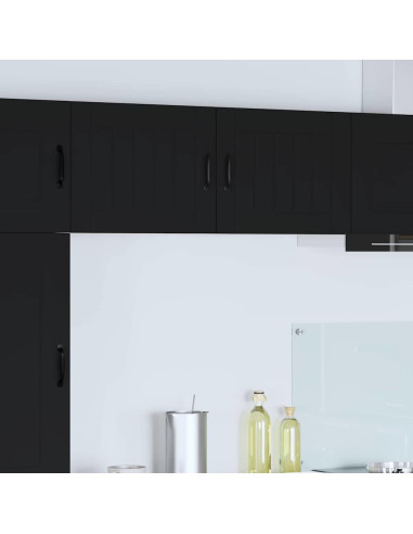 Pensile cucina 2 pcs Nero 50 x 31 x 40 cm Legno multistrato