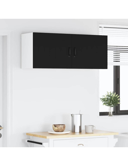 Pensile cucina 2 pcs Nero 50 x 31 x 40 cm Legno multistrato