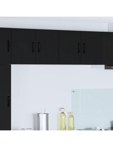 Pensile cucina 2 pcs Nero 60 x 31 x 40 cm Legno multistrato