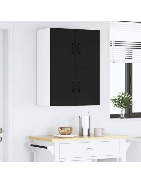 Pensile cucina 2 pcs Nero 60 x 31 x 40 cm Legno multistrato