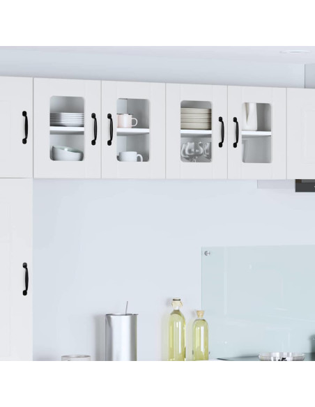 Pensile cucina 2 pcs Bianco 60 x 31 x 40 cm Legno multistrato