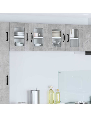 Pensile cucina 2 pcs Grigio cemento 60 x 31 x 40 cm