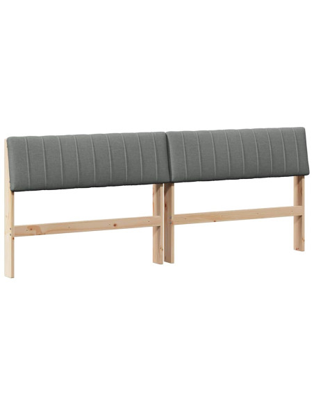 Testiera imbottita Grigio scuro 200 cm Pino massello