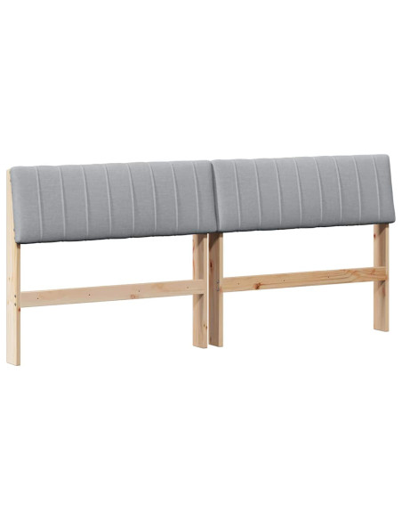 Testiera imbottita Grigio chiaro 180 cm Pino massello