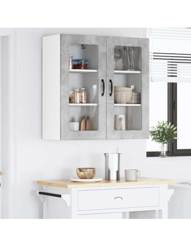 Pensile cucina Grigio cemento 40 x 31 x 80 cm Legno multistrato