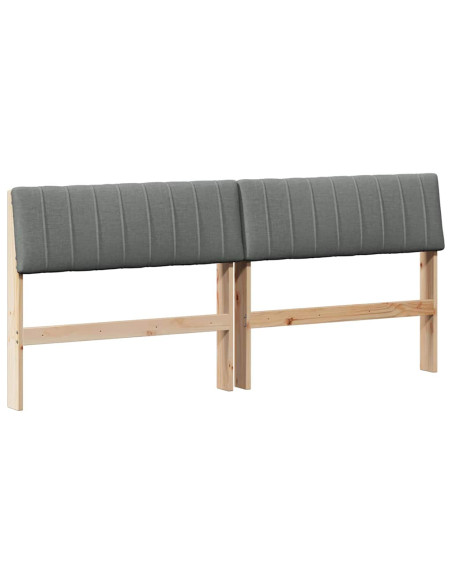 Testiera imbottita Grigio scuro 180 cm Pino massello