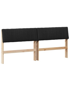 Testiera imbottita Nero 180 cm Pino massello