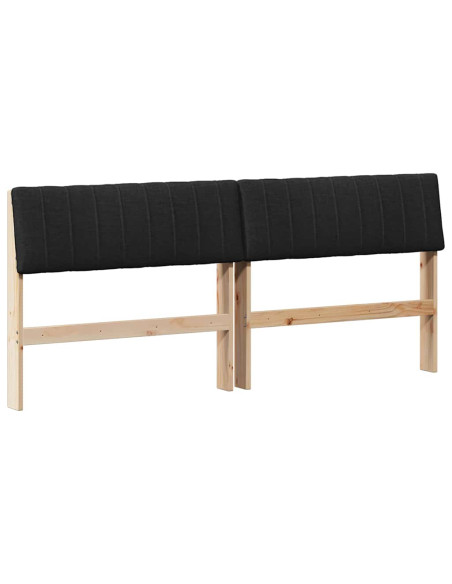 Testiera imbottita Nero 180 cm Pino massello