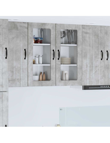 Pensile cucina 2 pcs Grigio cemento 40 x 31 x 80 cm