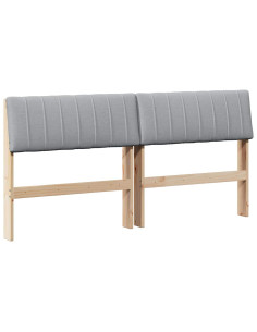 Testiera imbottita Grigio chiaro 160 cm Pino massello
