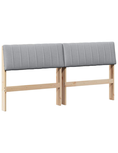 Testiera imbottita Grigio chiaro 160 cm Pino massello