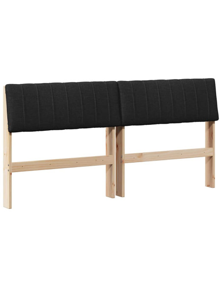 Testiera imbottita Nero 160 cm Pino massello