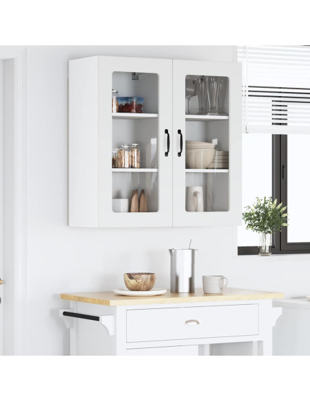 Pensile cucina Bianco Lucido 40 x 31 x 80 cm Legno multistrato