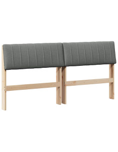 Testiera imbottita Grigio scuro 150 cm Pino massello