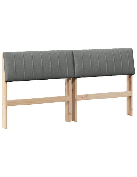 Testiera imbottita Grigio scuro 150 cm Pino massello
