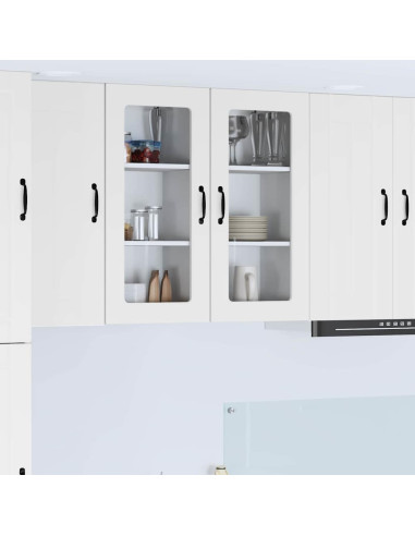 Pensile cucina 2 pcs Bianco Lucido 40 x 31 x 80 cm