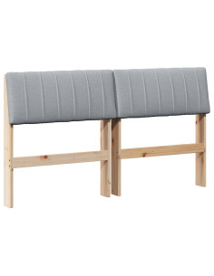 Testiera imbottita Grigio chiaro 140 cm Pino massello