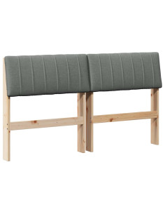 Testiera imbottita Grigio scuro 140 cm Pino massello