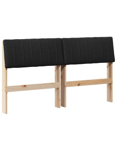 Testiera imbottita Nero 140 cm Pino massello
