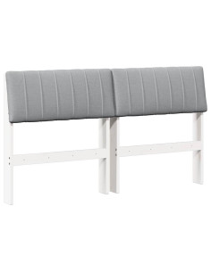 Testiera imbottita Grigio chiaro 135 cm Pino massello