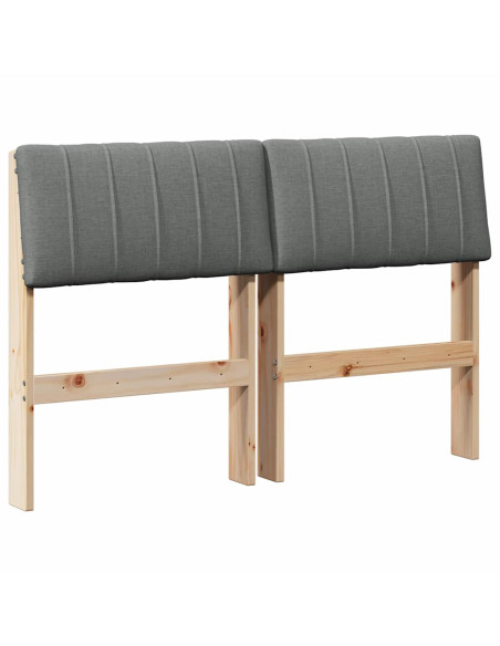 Testiera imbottita Grigio scuro 120 cm Pino massello