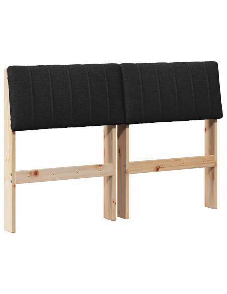 Testiera imbottita Nero 120 cm Pino massello