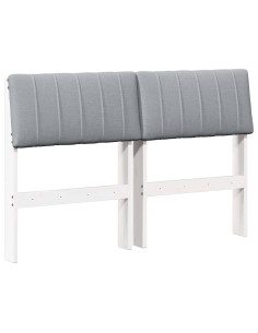 Testiera imbottita Grigio chiaro 120 cm Pino massello