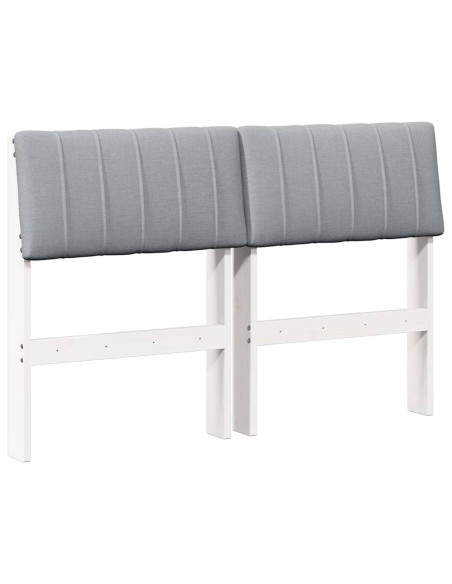 Testiera imbottita Grigio chiaro 120 cm Pino massello