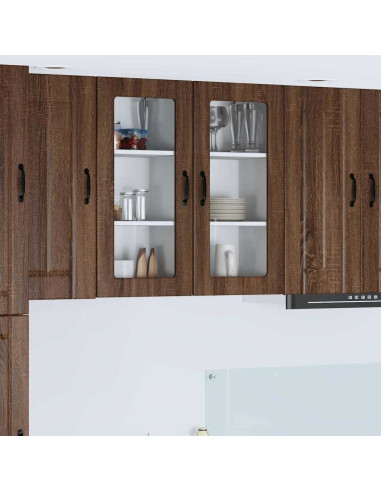 Pensile cucina 2 pcs Rovere Marrone 40 x 31 x 80 cm