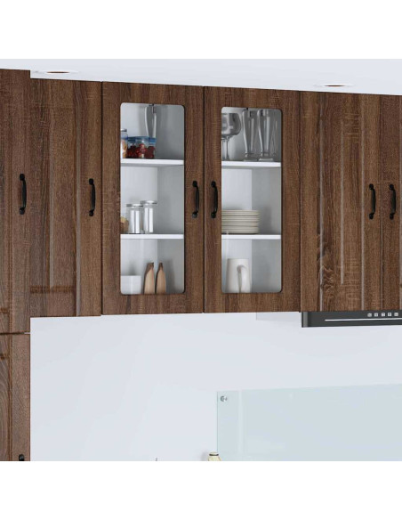 Pensile cucina 2 pcs Rovere Marrone 40 x 31 x 80 cm