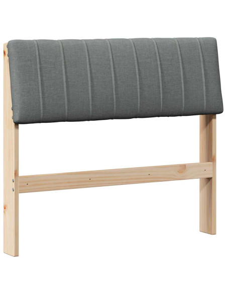 Testiera imbottita Grigio scuro 90 cm Pino massello
