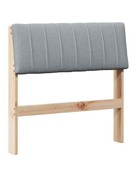 Testiera imbottita Grigio chiaro 80 cm Pino massello