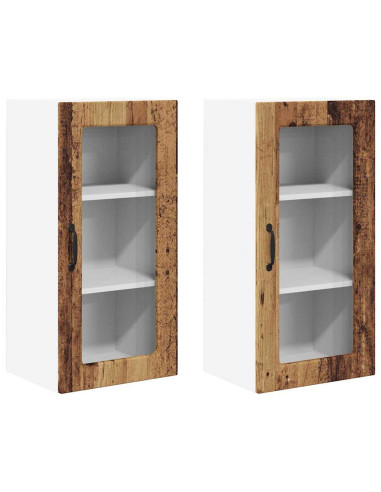 Pensile cucina 2 pcs Legno vecchio 40 x 31 x 80 cm