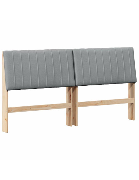 Testiera imbottita Grigio chiaro 200 cm Pino massello