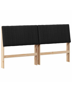 Testiera imbottita Nero 200 cm Pino massello
