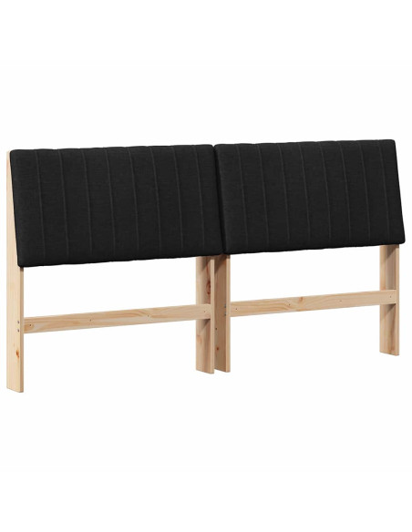 Testiera imbottita Nero 200 cm Pino massello