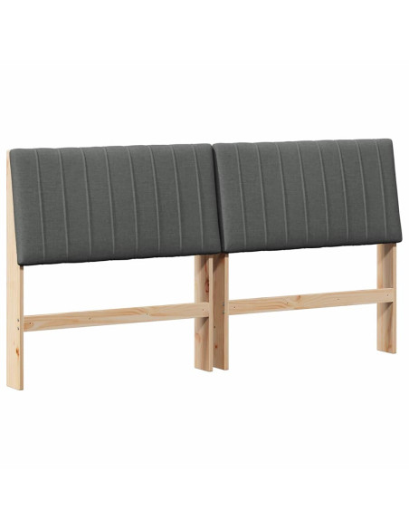 Testiera imbottita Grigio scuro 180 cm Pino massello