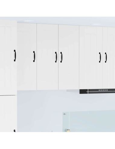 Pensile cucina 2 pcs Bianco 30 x 31 x 80 cm Legno multistrato