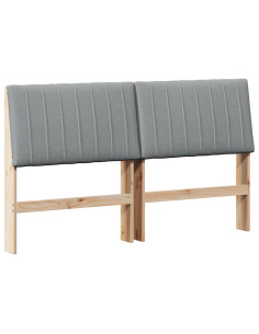 Testiera imbottita Grigio chiaro 160 cm Pino massello