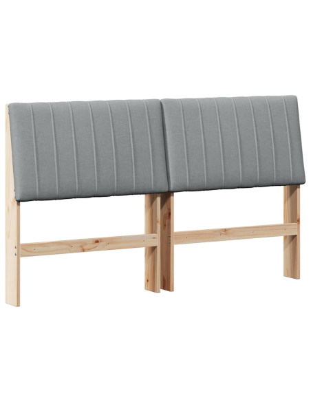 Testiera imbottita Grigio chiaro 160 cm Pino massello