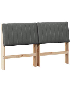 Testiera imbottita Grigio scuro 160 cm Pino massello