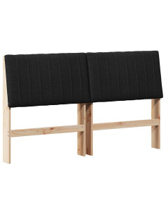 Testiera imbottita Nero 160 cm Pino massello